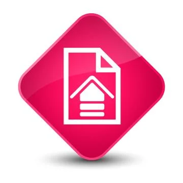 Upload document icon elegant pink diamond button Stock Illustration