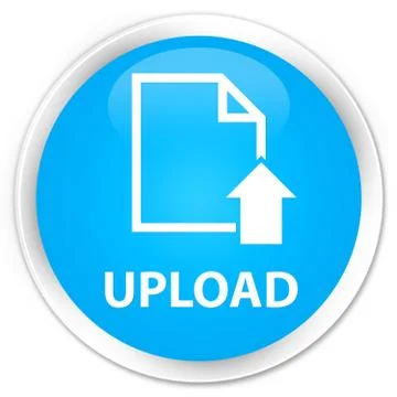 Upload (document icon) premium cyan blue round button Illustrazione stock