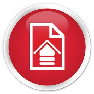 Upload document icon premium red round button Stock Photos
