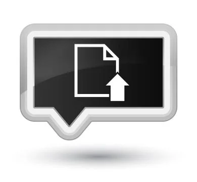 Upload document icon prime black banner button Stock Illustration