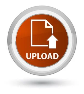 Upload (document icon) prime brown round button Illustrazione stock