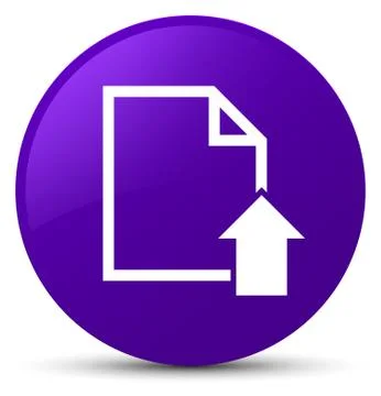 Upload document icon purple round button Stock Illustration