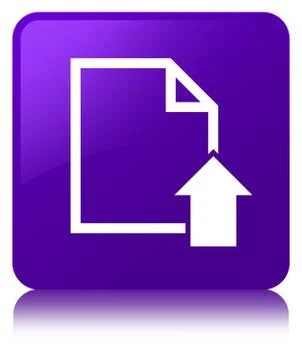 Upload document icon purple square button Illustrazione stock