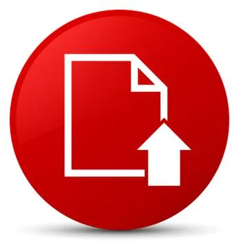 Upload document icon red round button Stock Illustration