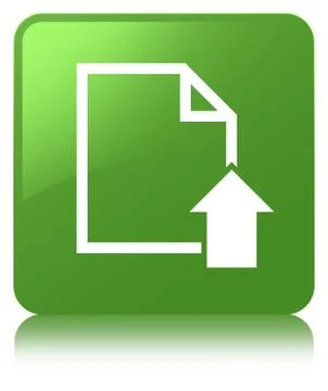 Upload document icon soft green square button Stock Photos
