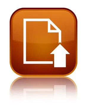 Upload document icon special brown square button Stock Illustration