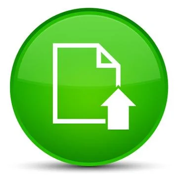 Upload document icon special green round button Stock Illustration