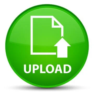 Upload (document icon) special green round button Stock Photos