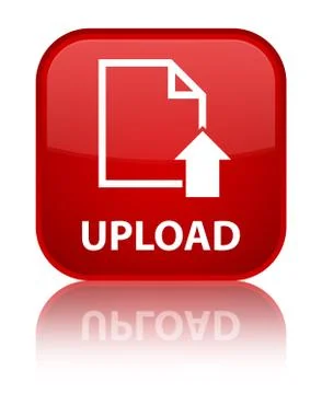 Upload (document icon) special red square button Illustrazione stock