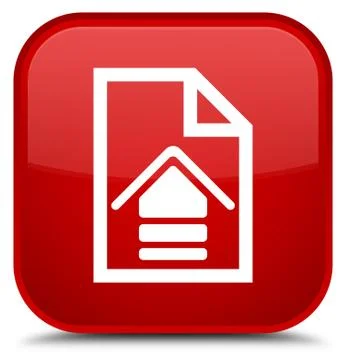 Upload document icon special red square button Stock Photos