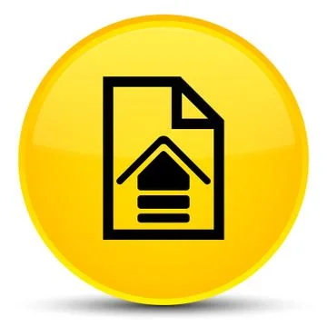 Upload document icon special yellow round button Stock Illustration