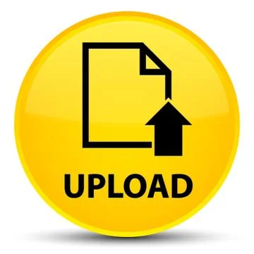 Upload (document icon) special yellow round button Stock Illustration