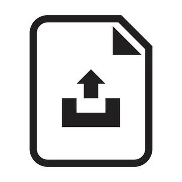 Upload document icon vector with uploading file for business application data Stock Illustration