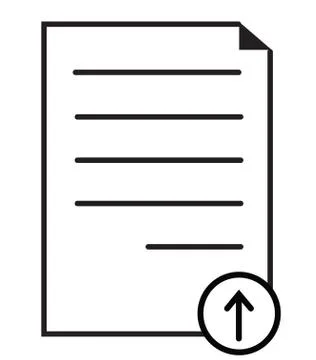 Upload document icon on white background. flat style. upload document icon fo Stock Illustration