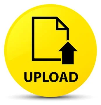 Upload (document icon) yellow round button Illustrazione stock