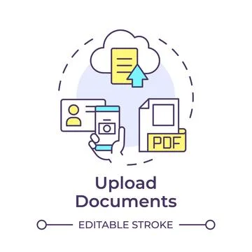 Upload documents multi color concept icon イラスト素材