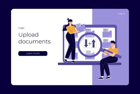 Upload documents online Stock Illustration