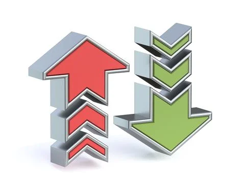 Upload download arrows 3D Stock Illustration