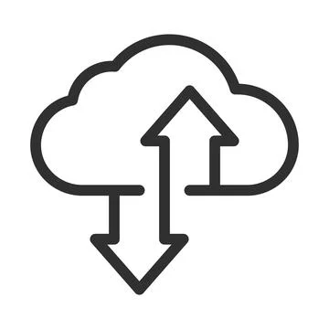 Upload download cloud arrow icon symbol. Vector illustration. Stock Illustration