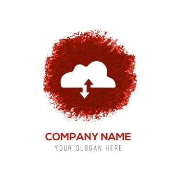 Upload Download Cloud Icon - Red WaterColor Circle Splash Ilustración de archivo