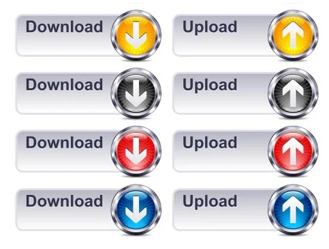 Upload Download Files - Internet button Gel Icon Stock Illustration