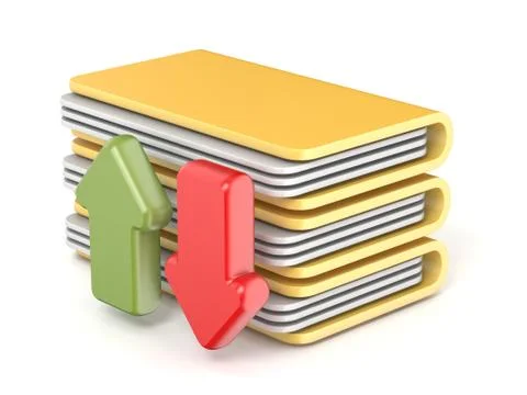 Upload, download folder icon 3D 스톡 일러스트