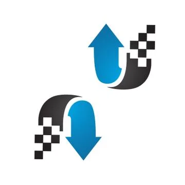 Upload download logo icon vector template illustrations Stock Illustration