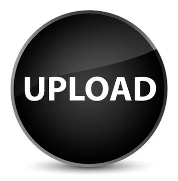 Upload elegant black round button Stock Illustration