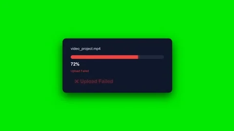 Upload Failed Notification Bar on Green Background Screen Vídeos de archivo 334023088