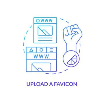 Upload favicon blue gradient concept icon Stock Illustration