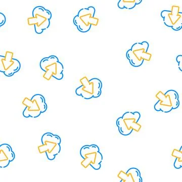 Upload file in cloud storage vector seamless pattern イラスト素材