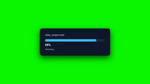 Upload file on green screen with dark notification box shown Vídeos de archivo 334023092