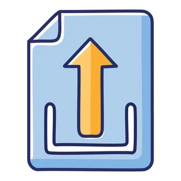 Upload file icon illustration. A simple, colorful icon depicting a file wit.. Stock Illustration
