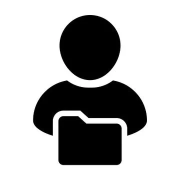 Upload file icon vector with male person profile avatar folder symbol 스톡 일러스트
