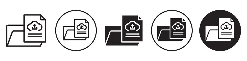 Upload file icon vector set collection for web 스톡 일러스트