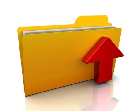 Upload file or folder concept  3d illustration Stock Illustration
