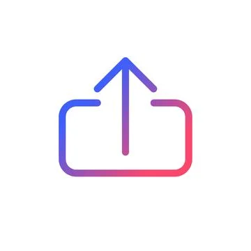 Upload file pixel perfect gradient linear ui icon Stock Illustration