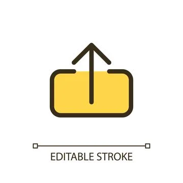 Upload file pixel perfect RGB color ui icon Stock Illustration