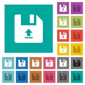 Upload file square flat multi colored icons Ilustración de archivo