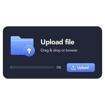 Upload file UI component drag and drop interface vector illustration イラスト素材