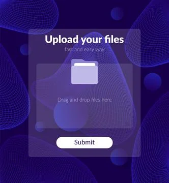 Upload files form with submit button, ui design Stock Illustration