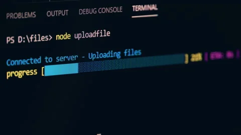 Upload Files Progress Bar On Screen Stock Footage 146103310
