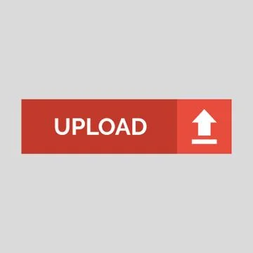 Upload flat button on grey background. Stock Illustration