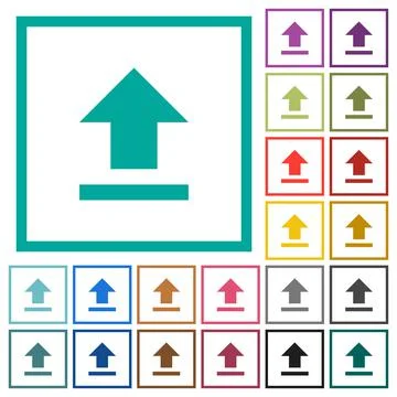 Upload flat color icons with quadrant frames イラスト素材