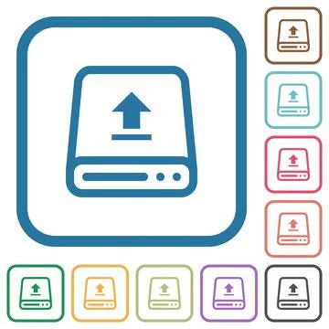 Upload from hard drive simple icons Stock Illustration