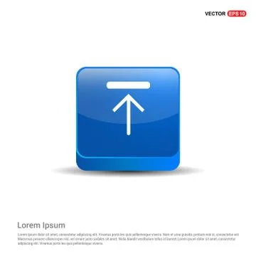 Upload Icon - 3d Blue Button Stock Illustration