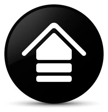 Upload icon black round button Stock Illustration