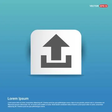 Upload Icon - Blue Sticker button Stock Illustration