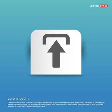 Upload Icon - Blue Sticker button Stock Illustration