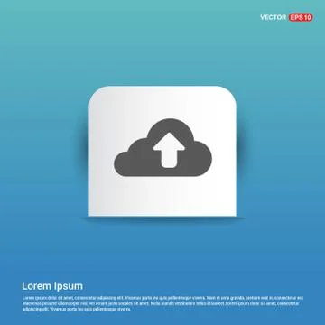 Upload Icon - Blue Sticker button Stock Illustration